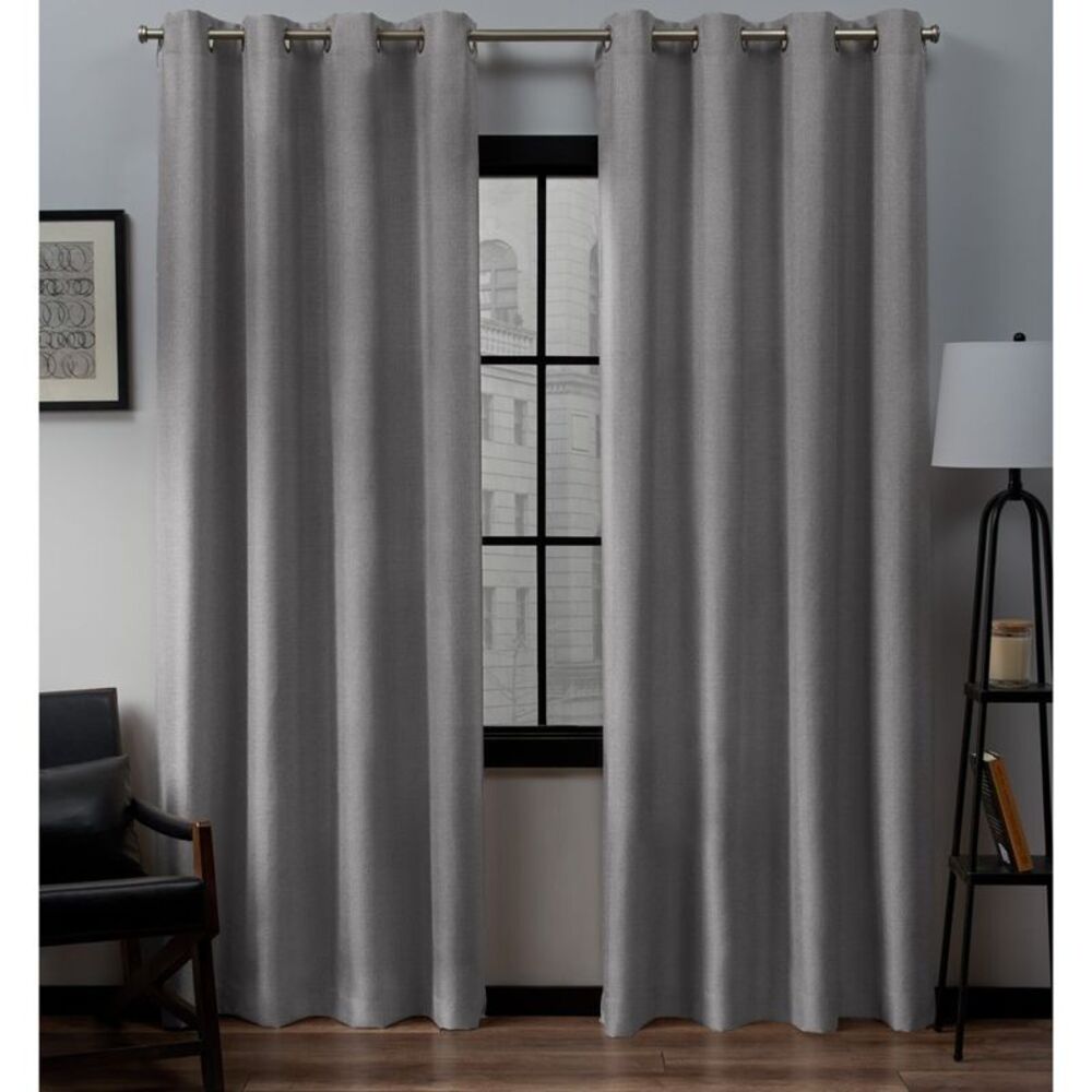 Gray Grommet Top Blackout Curtain Panel - Home Bath